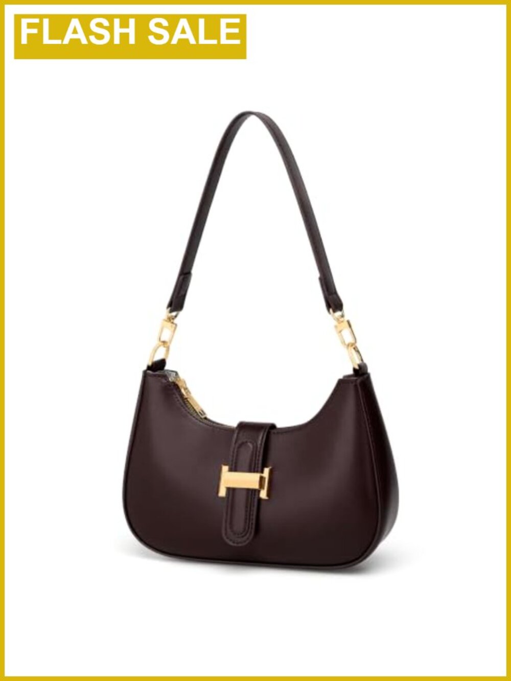 Vegan Leather Crescent Hobo Shoulder Bag Crossbody Purse with Chain Strap